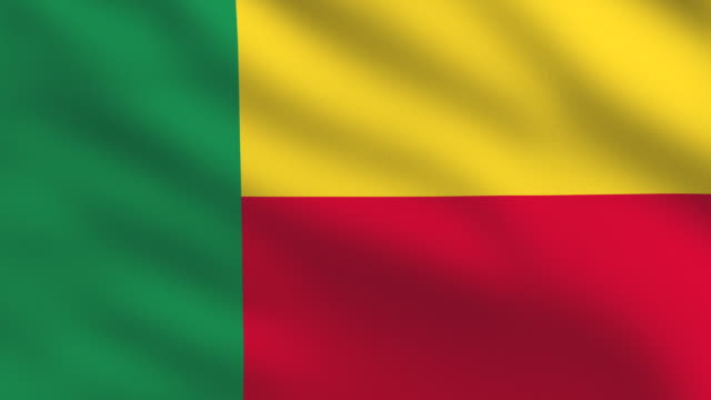 Flag of Benin. Full frame, loopable and realistic. High Definition 1920x1080 Format.